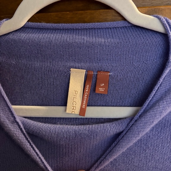 Anthropologie Pilcro 100% Cashmere Sweater Lavender Blue • Size Petite L - Picture 3 of 4